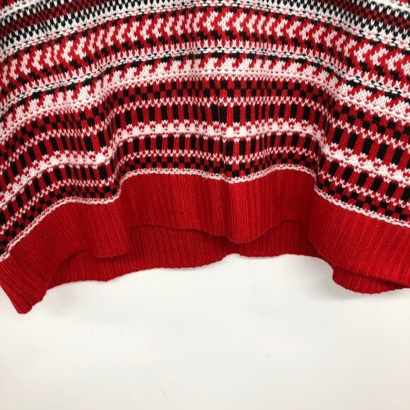 Lane Bryant Red White Stripe Classic Jacquard Cowl Neck Sweater size 10/12 - Picture 8 of 16